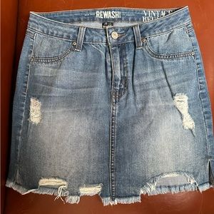 Distressed REWASH Denim Miniskirt 5/27